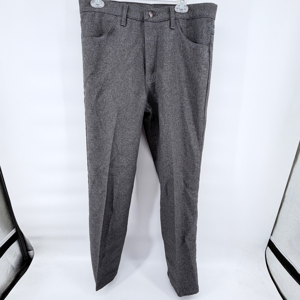 Wrangler Wrancher Dress Jeans Mens 35x32 Heather Gray Poly Western Bootcut Pants